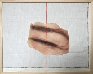 Couture, 2019, image imprimée et fils sur toile, 40x50cm